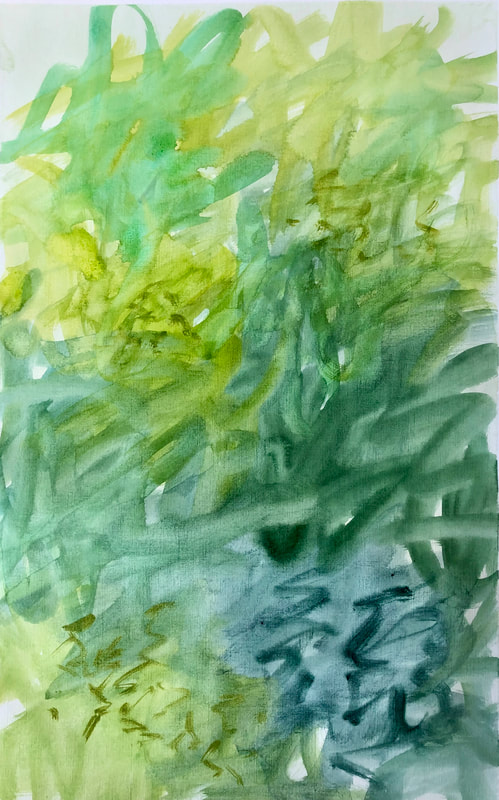 Emerald abstract painting by Melinda Blair Paterson 2022